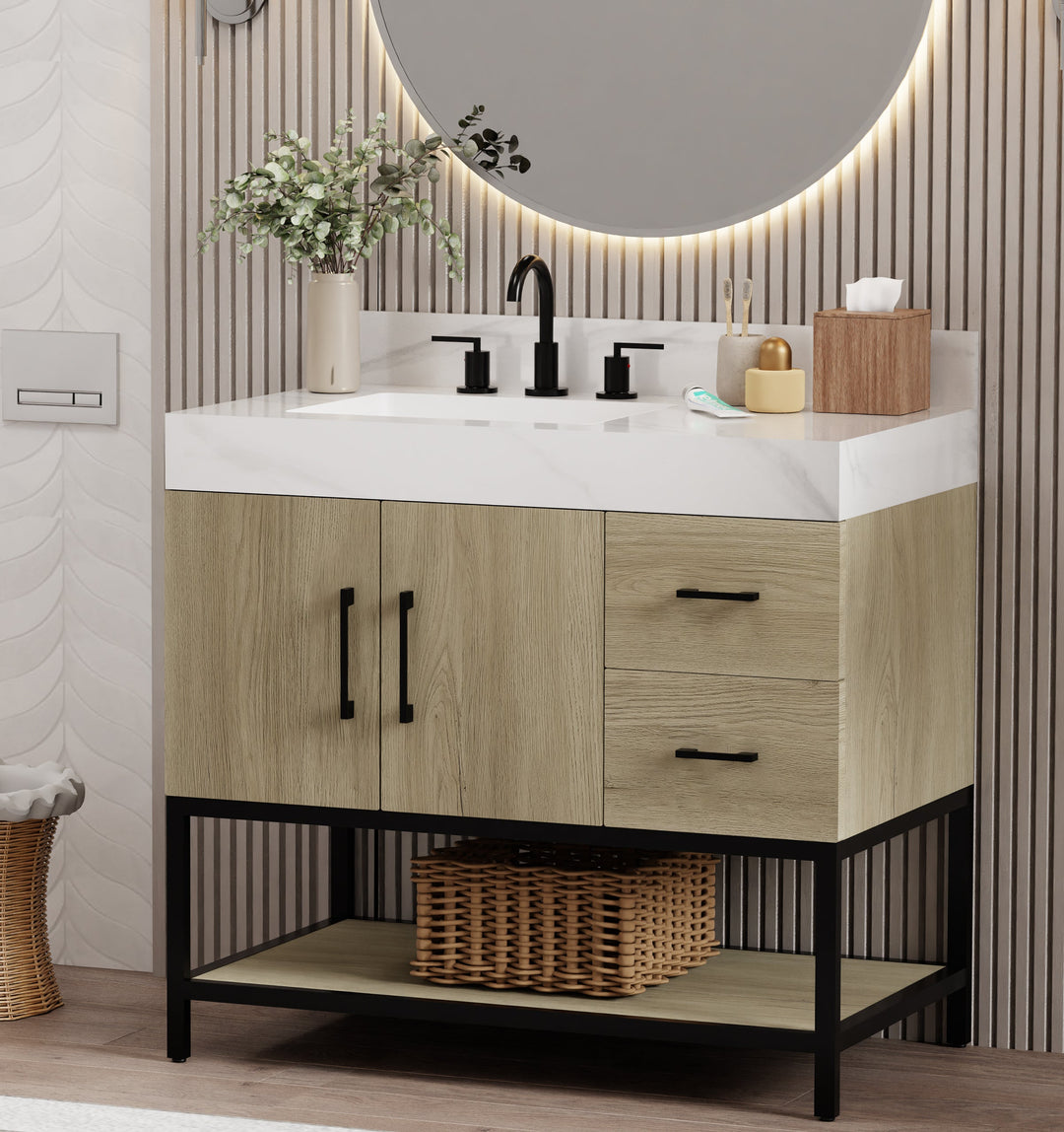 Utopia Vanity with Calacatta Sintered Stone Top