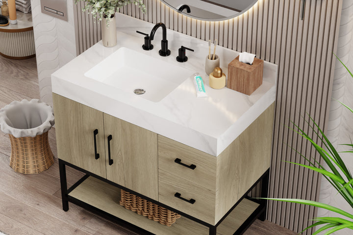 Utopia Vanity with Calacatta Sintered Stone Top
