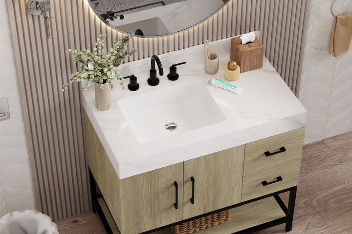 Utopia Vanity with Calacatta Sintered Stone Top