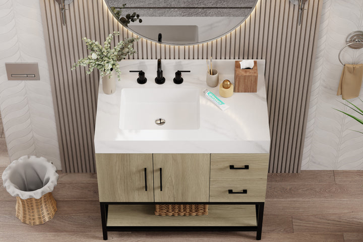 Utopia Vanity with Calacatta Sintered Stone Top