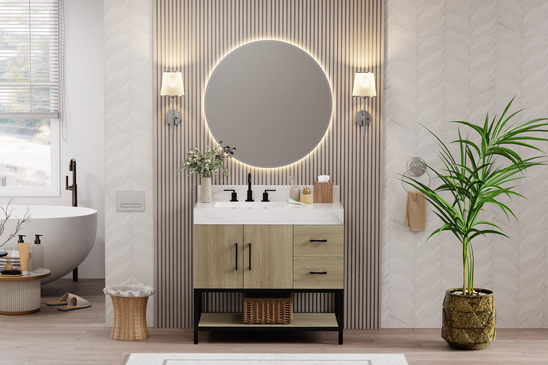 Utopia Vanity with Calacatta Sintered Stone Top