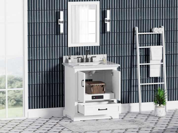 Rhoda Vanity Set with Carrara Marble Top