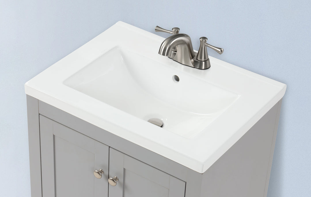 Adak 24" Compact Vanity in Gray with Porcelain Top