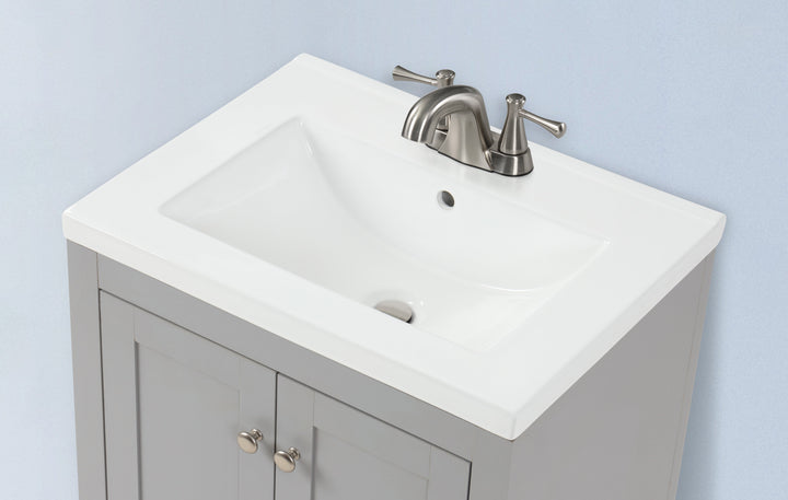Adak 24" Compact Vanity in Gray with Porcelain Top