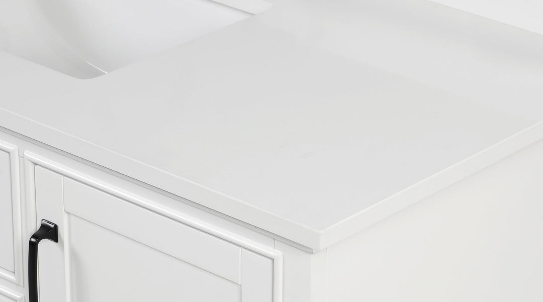 37" Snow White Quartz Vanity Top Sink