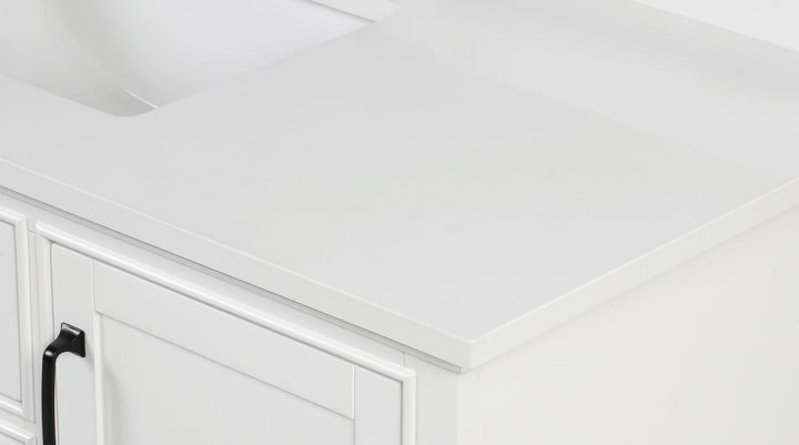 43" Snow White Quartz Vanity Top Sink