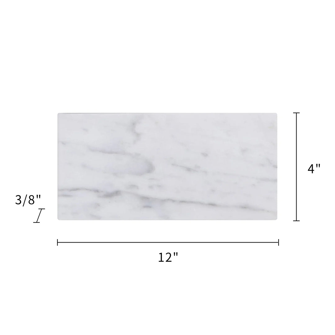 Carrara White 4-in x 12-in Polished  Marble Floor and Wall Tiles(0.33-sq. ft/ Piece)
