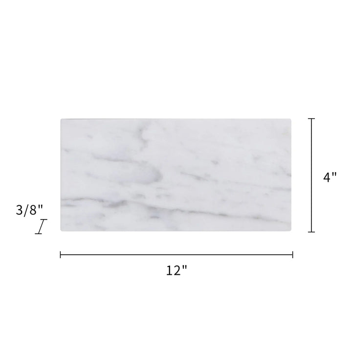 Carrara White 4-in x 12-in Polished  Marble Floor and Wall Tiles(0.33-sq. ft/ Piece)