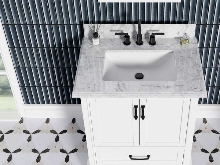 Rhoda Vanity Set with Carrara Marble Top