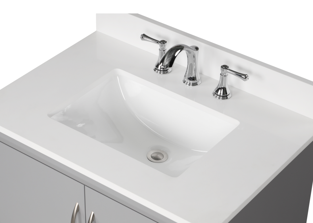 Luton Vanity with Snow White Quartz Top