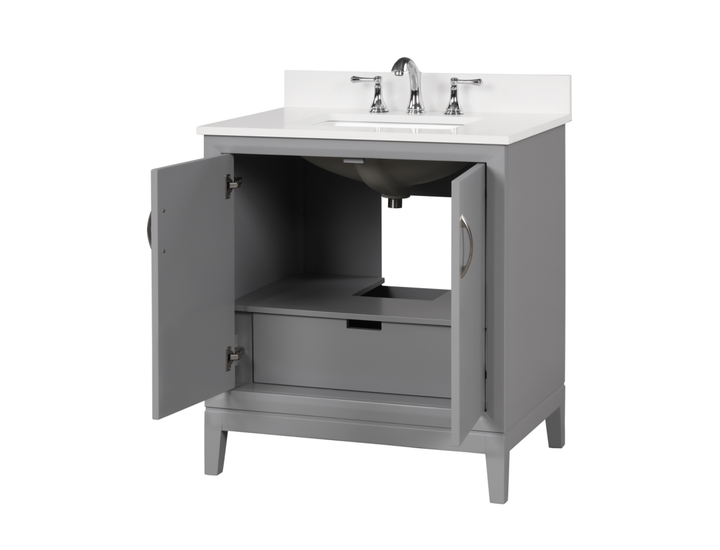 Luton Vanity with Snow White Quartz Top