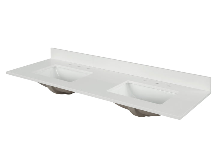 43" Snow White Quartz Vanity Top Sink