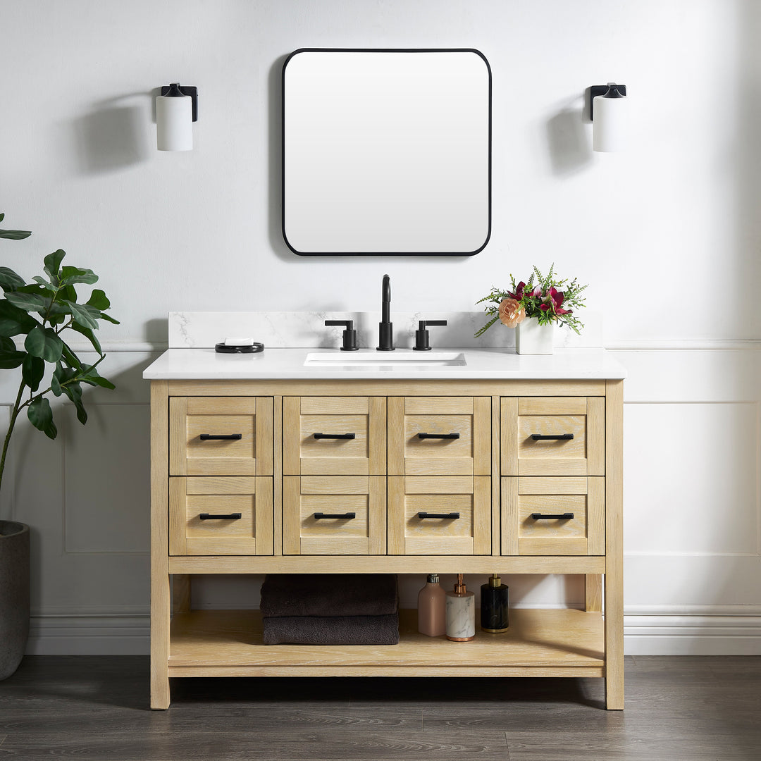 Lamoure 48" single Vanity Base in Natural Oak