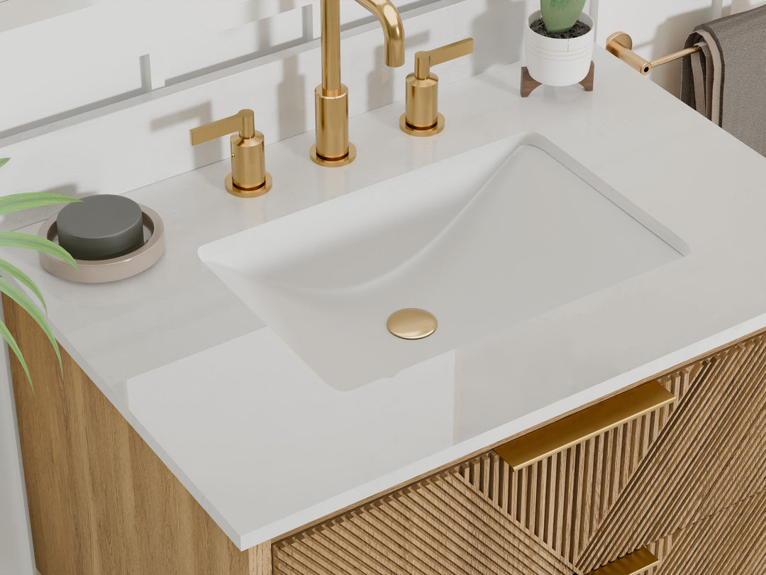 Waymart 30" Single Vanity With Pure White Quartz Top