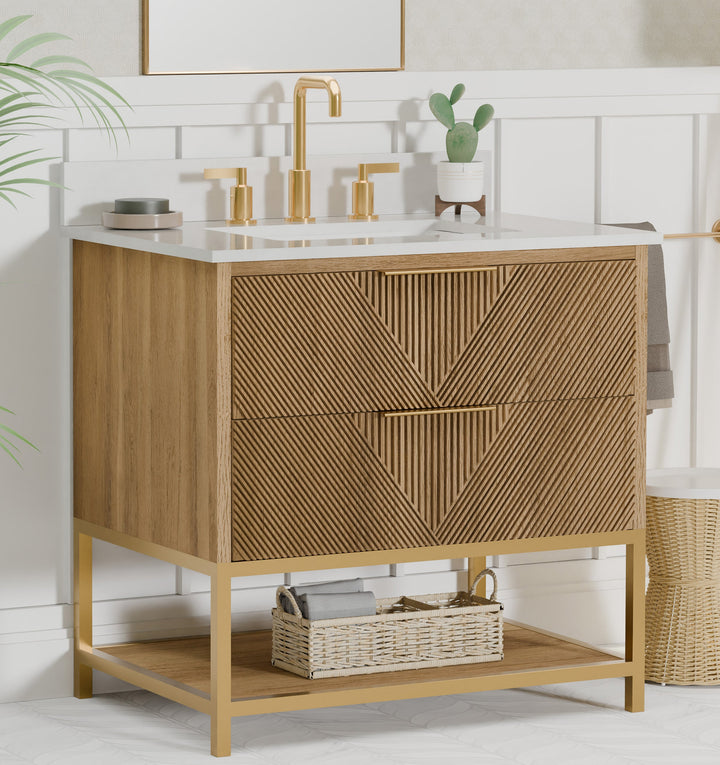 Waymart 30" Single Vanity With Pure White Quartz Top