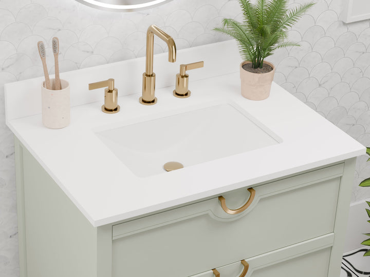 Yulan 30" Single Vanity With Pure White Quartz Top