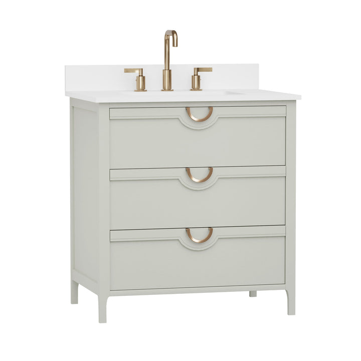 Yulan 30" Single Vanity With Pure White Quartz Top