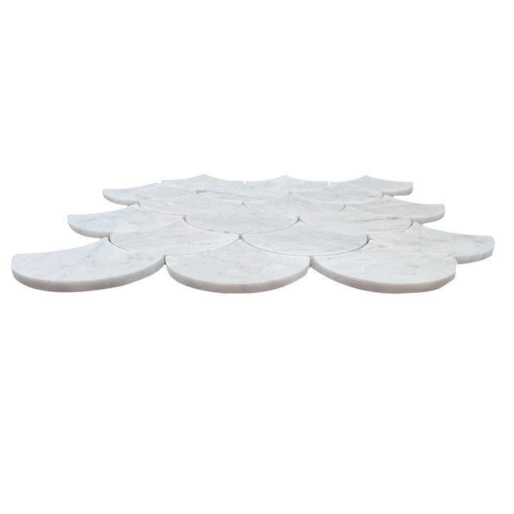 Polished Oriental White Shell Marble Mosaic Wall Tile - Sample (Product Shown is Full Size)