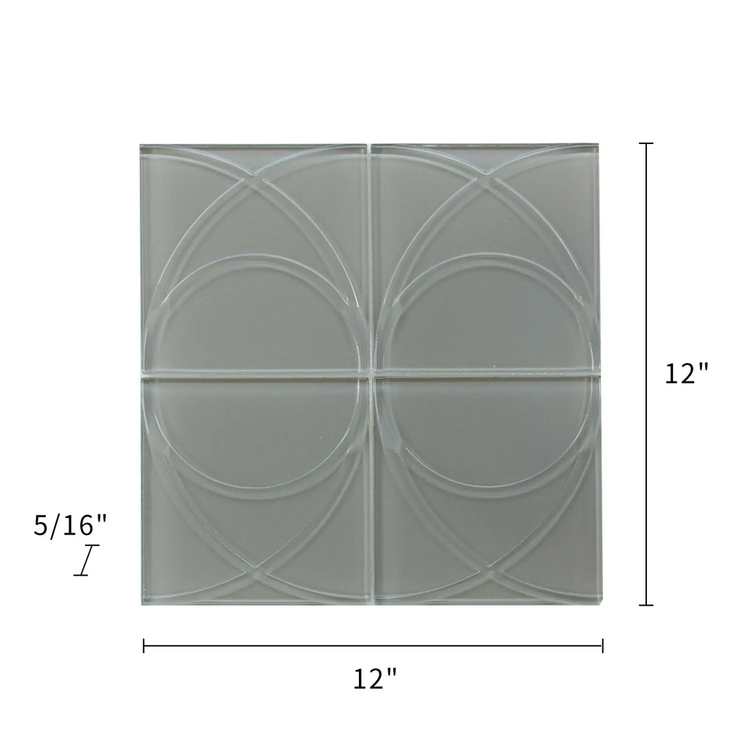 Taupe Swirl 12-in x 12-in Glass Mosaic Wall Tile(1-sq. ft/ Piece)
