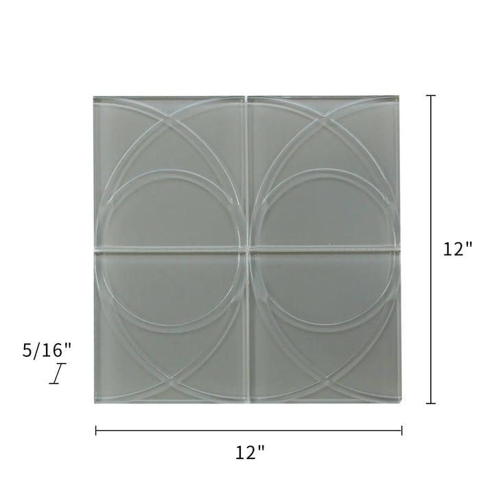 Taupe Swirl Glass Mosaic Wall Tile - Sample (Product Shown is Full Size)