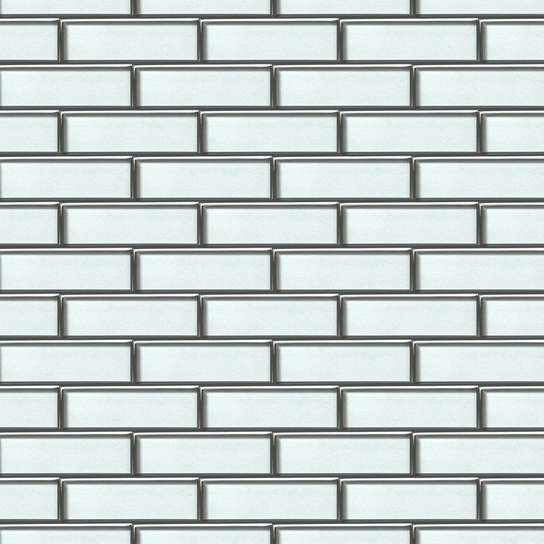 Champagne Glass Mosaic with Silver Metallic Trim 12-in x 12-in Glass Mosaic Wall Tile(1-sq. ft/ Piece)