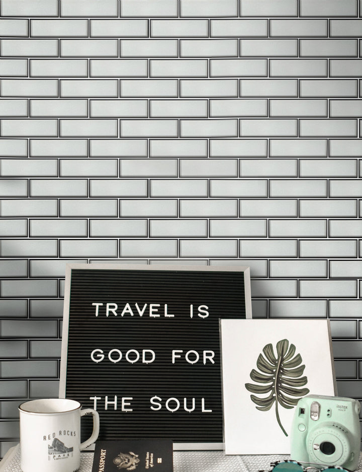 Champagne Glass Mosaic with Silver Metallic Trim 12-in x 12-in Glass Mosaic Wall Tile(1-sq. ft/ Piece)