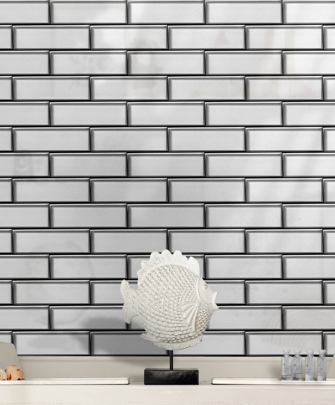 Champagne Glass Mosaic with Silver Metallic Trim 12-in x 12-in Glass Mosaic Wall Tile(1-sq. ft/ Piece)