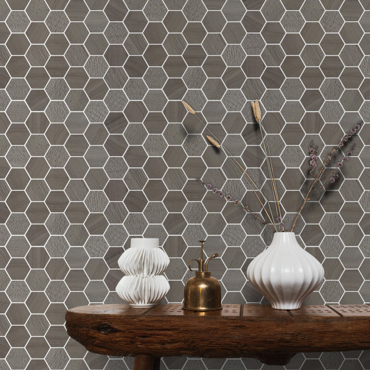 12-in x 12-in Athena Trinity Hexagon Marble Mosaic Floor and Wall Tile(1-sq. ft/ Piece)