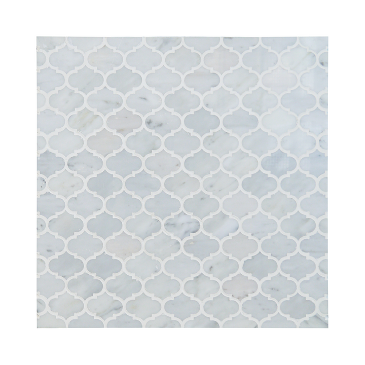 Mini Arabesque Carrara White 10-in x 11-in Waterjet Mosaic Wall Tile(0.76-sq. ft/ Piece)