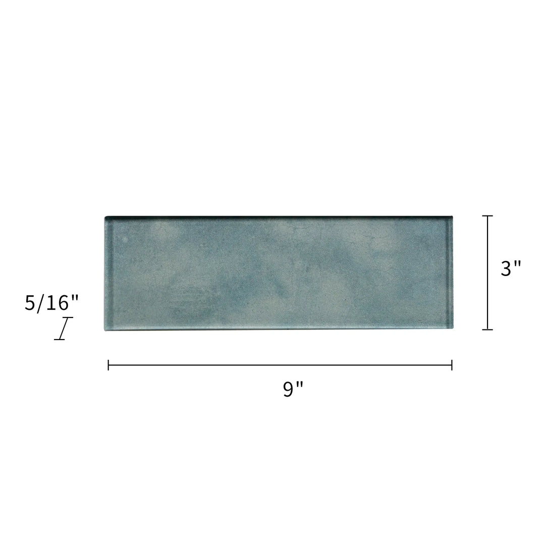 Light Blue 3-in x 9-in Glass Tile(0.19-sq. ft/ Piece)
