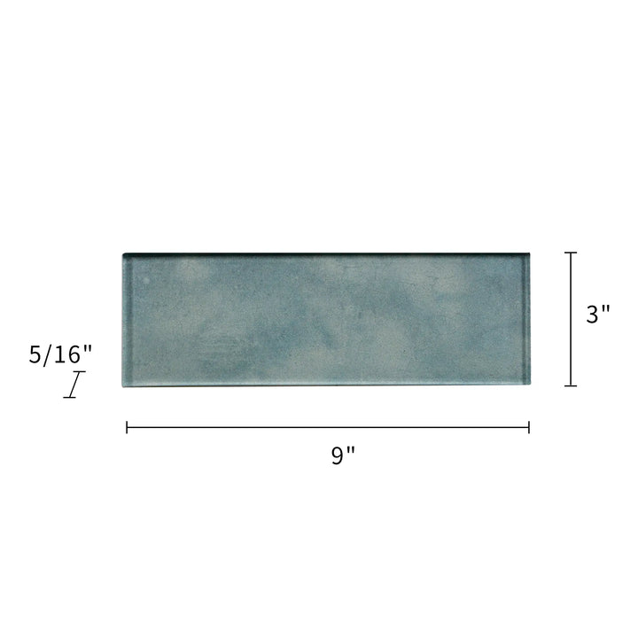 Light Blue 3-in x 9-in Glass Tile(0.19-sq. ft/ Piece)