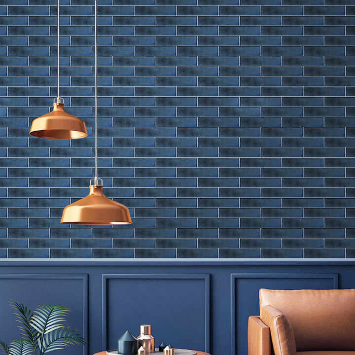 Dark Blue 3-in x 9-in Glass Tile(0.19-sq. ft/ Piece)
