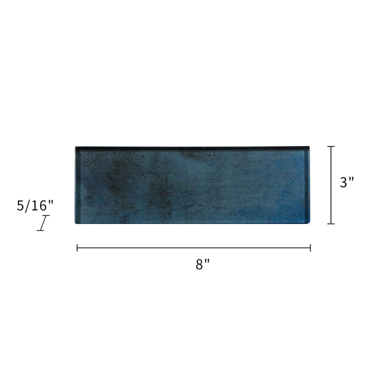 Dark Blue 3-in x 9-in Glass Tile(0.19-sq. ft/ Piece)