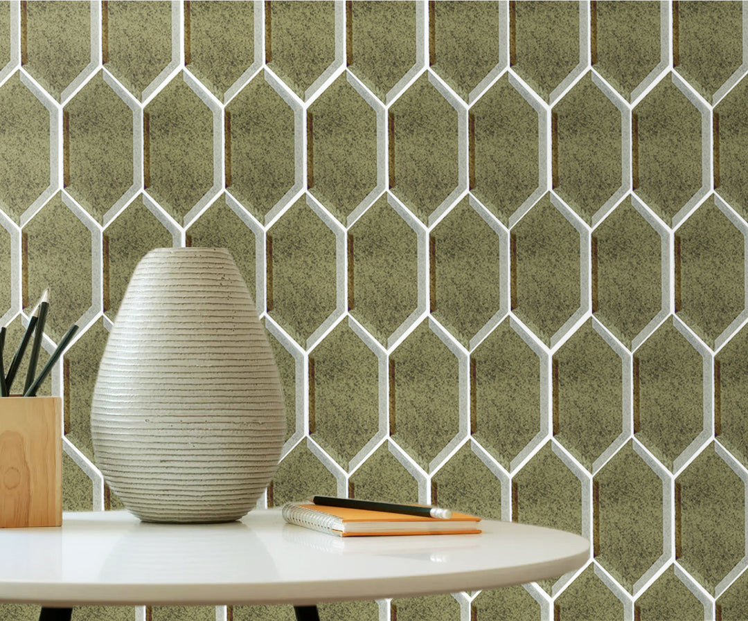 4-in x 8-in Beveled Stretched Hexagon Antique Mirror Mosaic Walls Tile(0.22-sq. ft/ Piece)