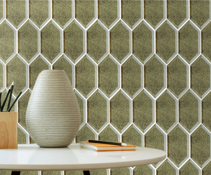 4-in x 8-in Beveled Stretched Hexagon Antique Mirror Mosaic Walls Tile(0.22-sq. ft/ Piece)