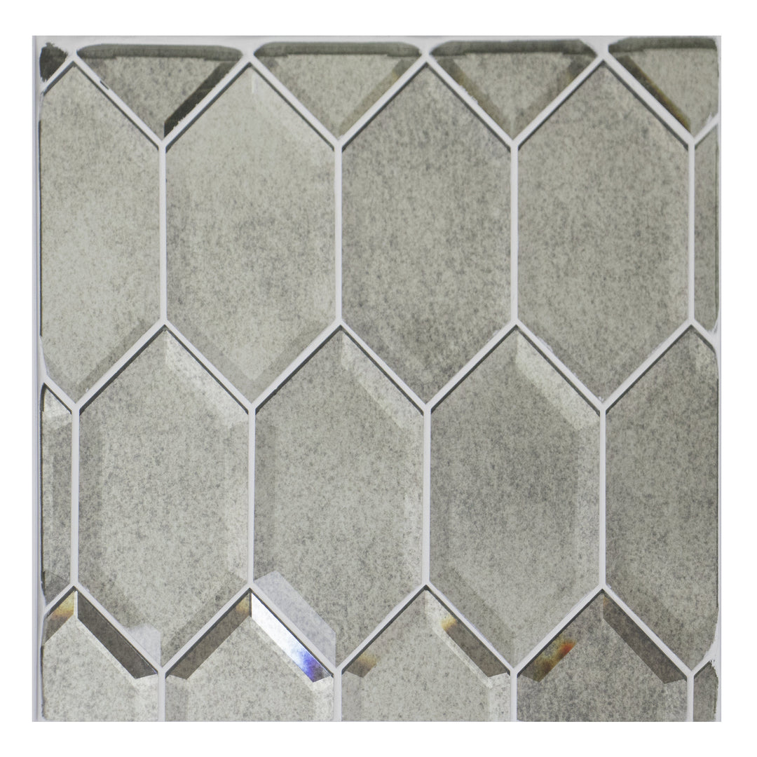 4-in x 8-in Beveled Stretched Hexagon Antique Mirror Mosaic Walls Tile(0.22-sq. ft/ Piece)