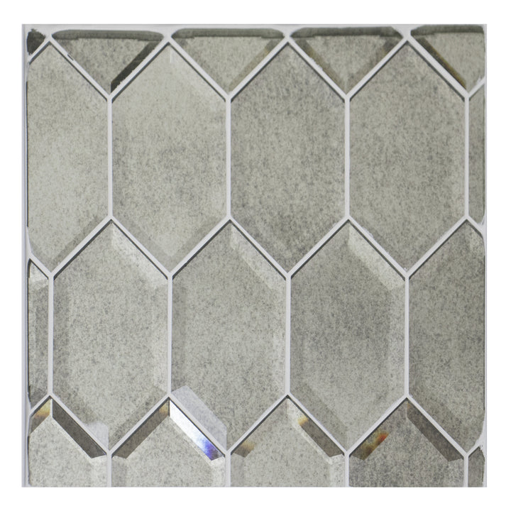 4-in x 8-in Beveled Stretched Hexagon Antique Mirror Mosaic Walls Tile(0.22-sq. ft/ Piece)