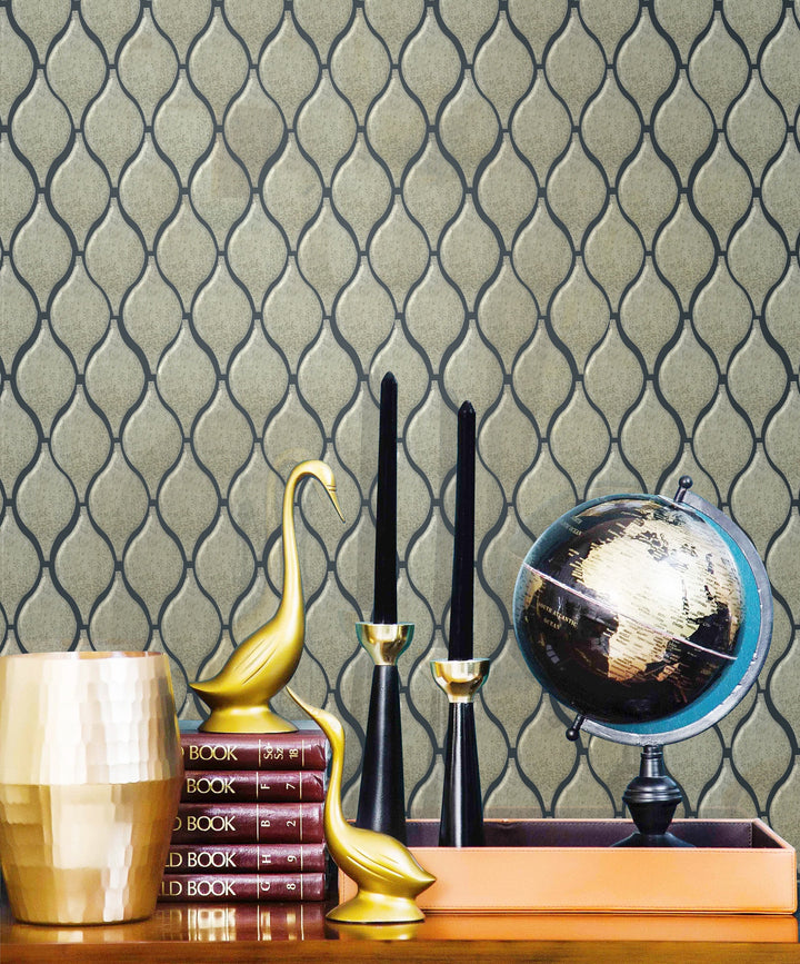 Soft Harmony Feathers Antique Mirror 9-in x 10-in Glass Mosaic Wall Tile(1-sq. ft/ Piece)