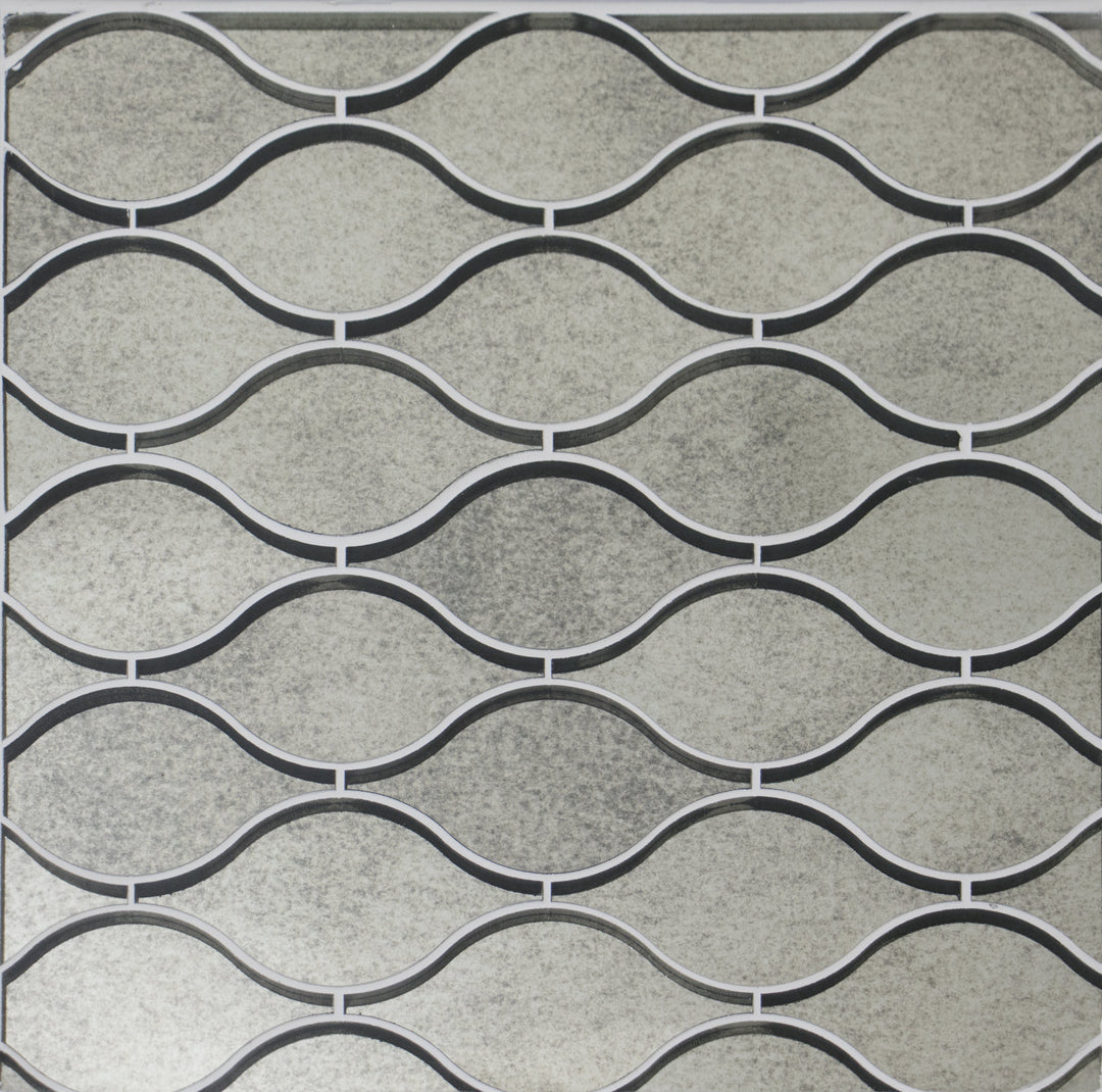 Soft Harmony Feathers Antique Mirror 9-in x 10-in Glass Mosaic Wall Tile(1-sq. ft/ Piece)