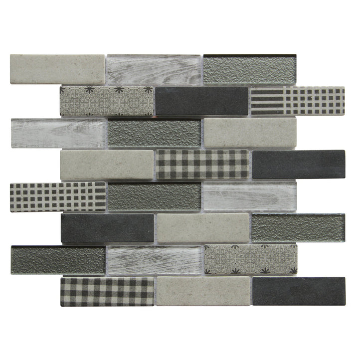 French Gingham Brick 12-in x 10-in Glass Mosaic Wall Tile(0.83-sq. ft/ Piece)
