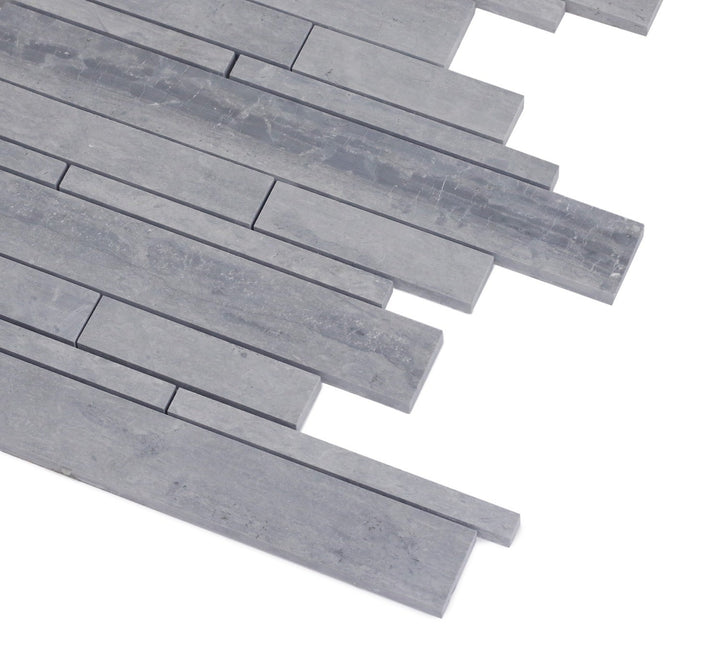 Mountain Blue Random Strip 13-in x 12-in Honed Marble Mosaic Floor and Wall Tile(1.08-sq. ft/ Piece)