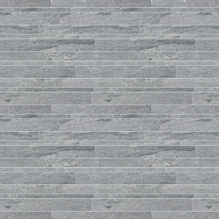 Mountain Blue Random Strip Honed Marble Mosaic Floor and Wall Tile - Sample (Product Shown is Full Size)