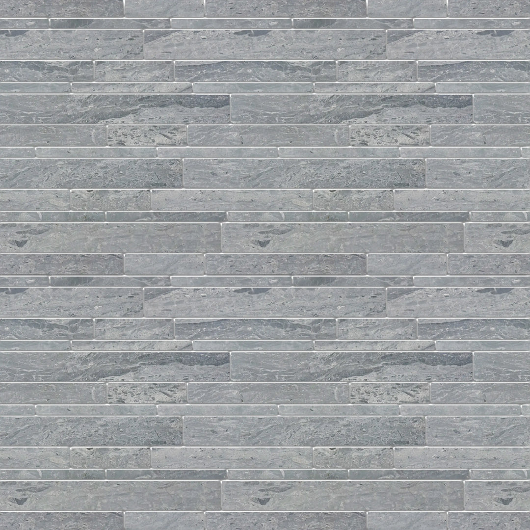Mountain Blue Random Strip 13-in x 12-in Honed Marble Mosaic Floor and Wall Tile(1.08-sq. ft/ Piece)