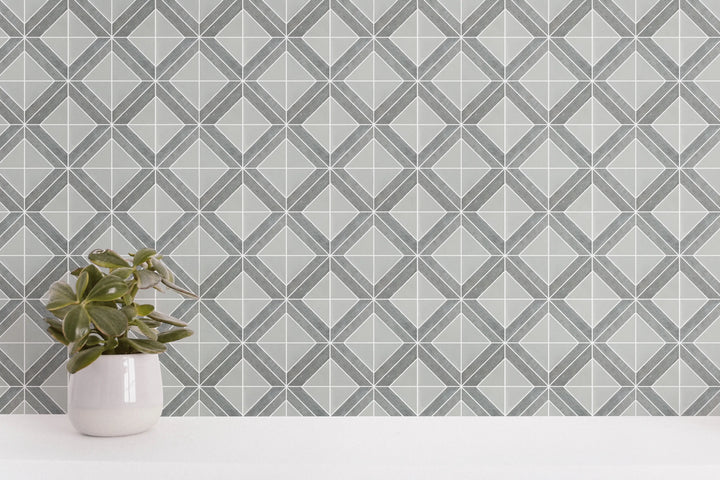Rubik Cube Pattern Marble Mosaic Floor and Wall Tile - Sample (Product Shown is Full Size)