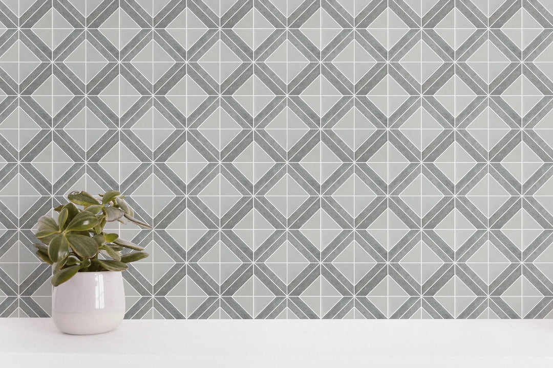 Rubik Cube Pattern 12-in x 12-in Marble Mosaic Floor and Wall Tile(1-sq. ft/ Piece)
