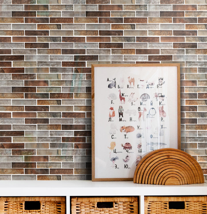 Gray Umber Textured Mixed Color Glass 12-in x 12-in Mosaic Wall Tile(1-sq. ft/ Piece)