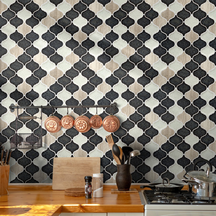 Galena Gray Lantern Marble & Crackle Mix 12-in x 12-in Glass Mosaic Wall Tile(1-sq. ft/ Piece)