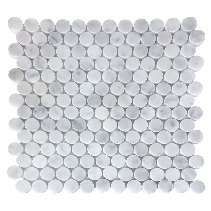 1-in Carrara Honeycomb 12-in x 12-in Polished Marble Mosaic Floor and Wall Tile(1-sq. ft/ Piece)