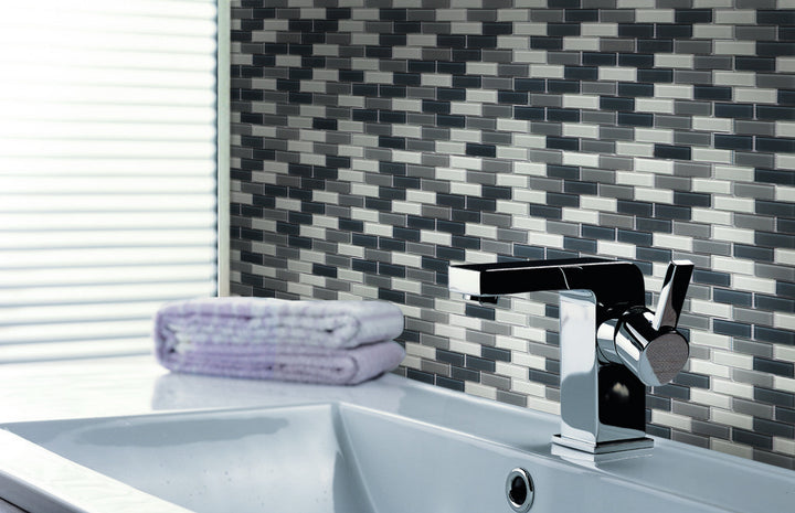White & Grays 12-in x 11-in Glass Mosaic Wall Tile(0.92-sq. ft/ Piece)