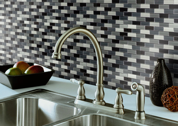 White & Grays 12-in x 11-in Glass Mosaic Wall Tile(0.92-sq. ft/ Piece)